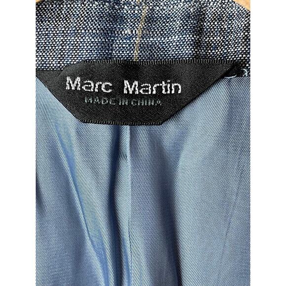 Marc Martin Mens Lt. Blue Linen Plaid 2 Button Jacket Size 36S - Picture 6 of 9